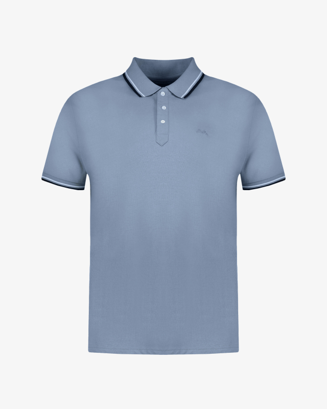 Polo piqué grande taille bleu