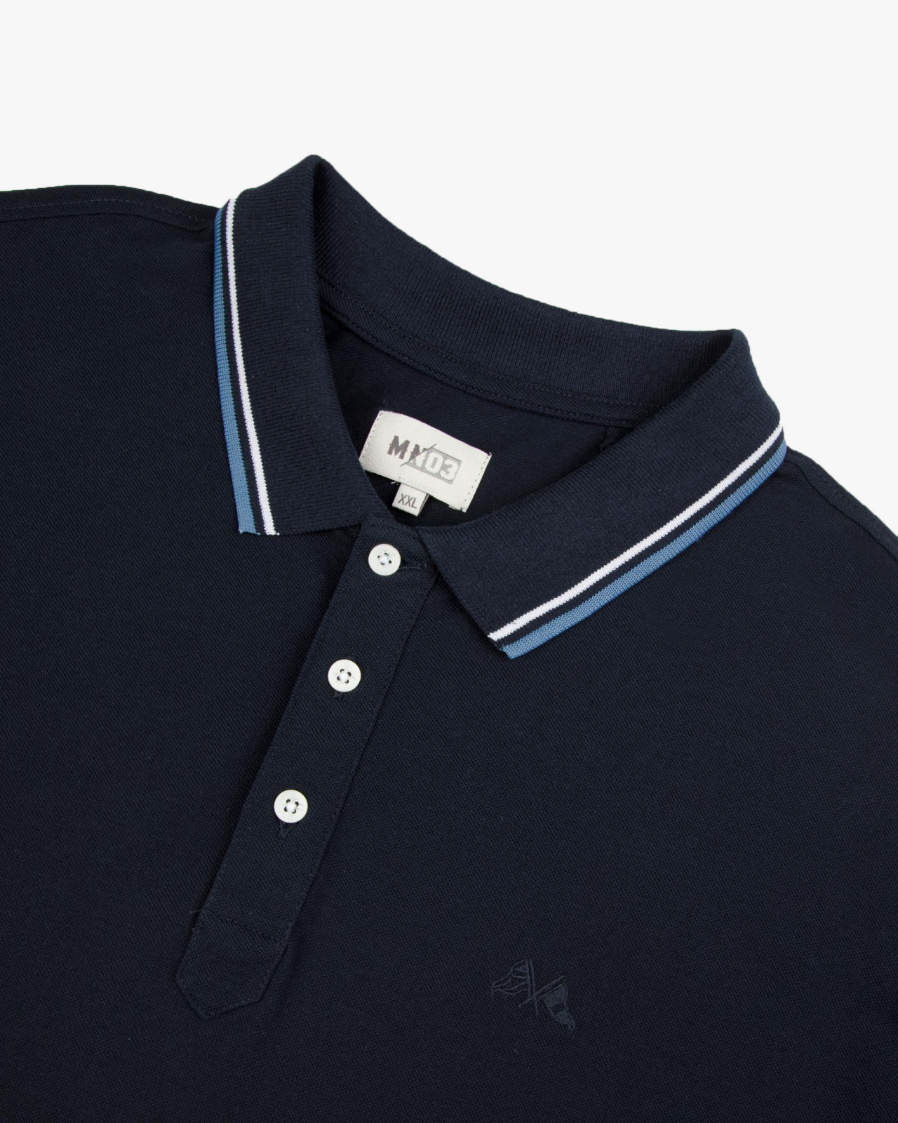 Polo piqué grande taille bleu marine