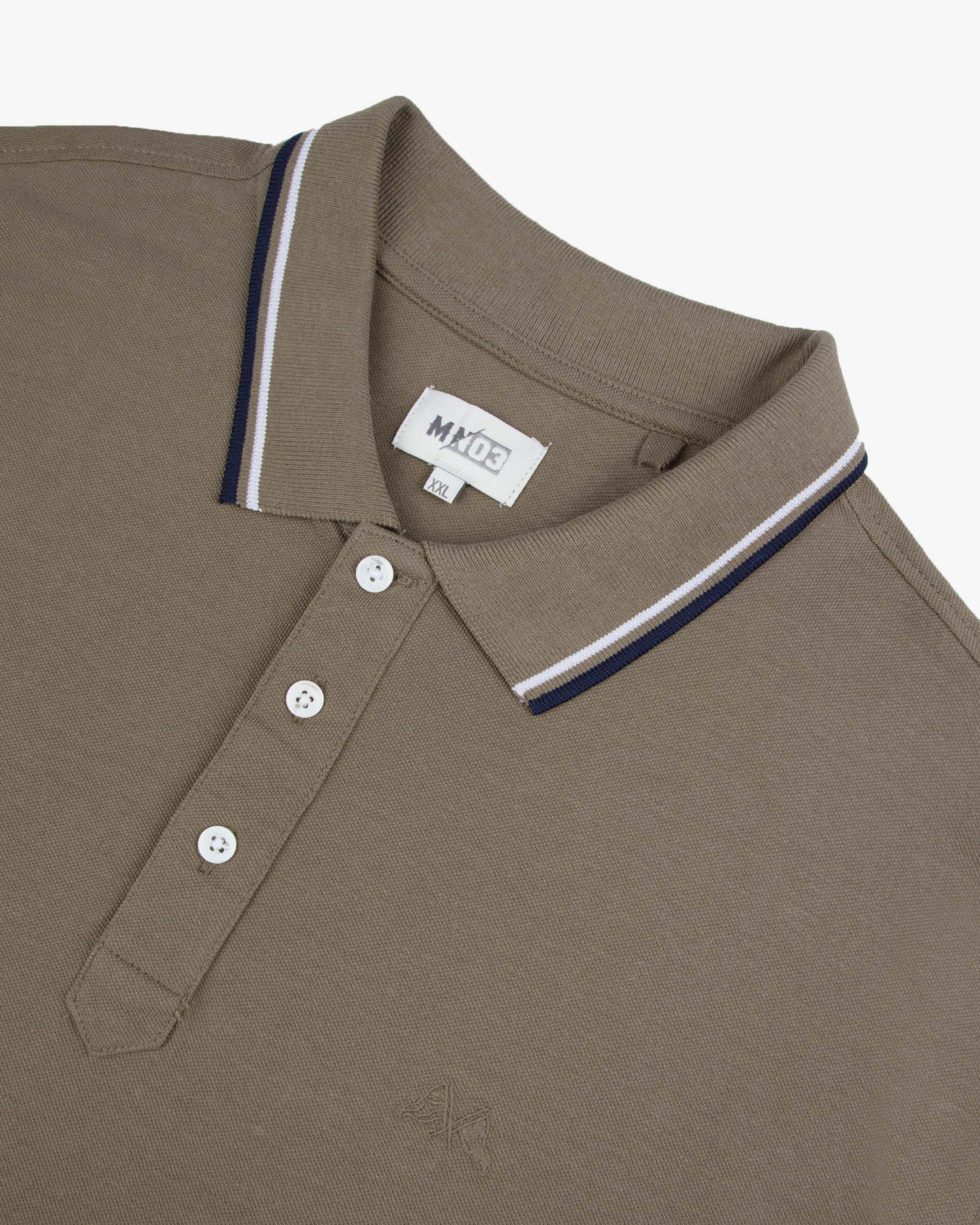 Polo piqué grande taille beige