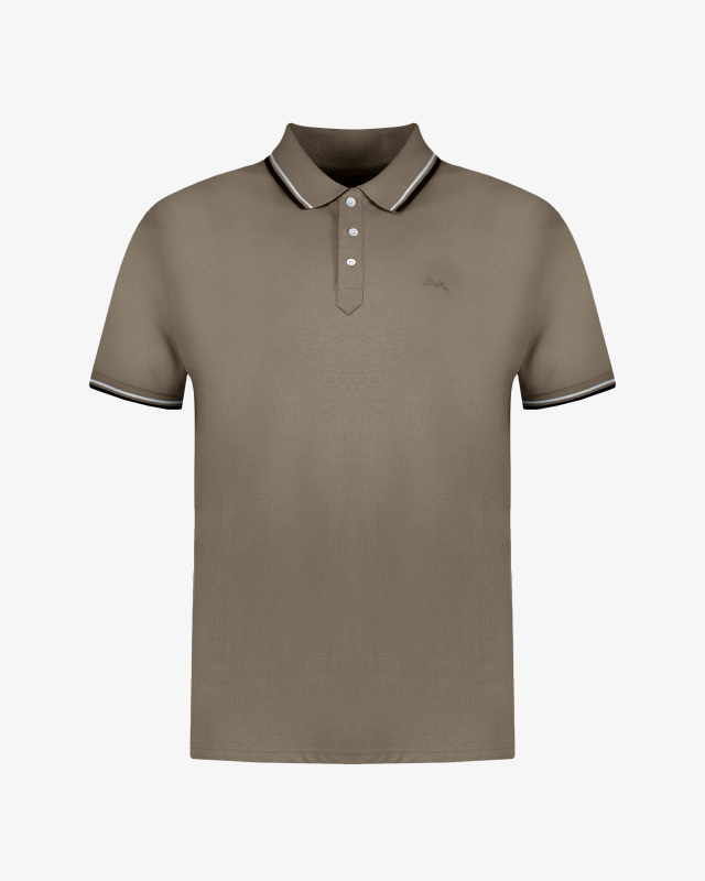 Polo piqué grande taille beige