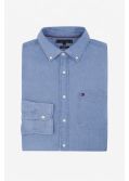 Chemise effet velours grande taille bleu