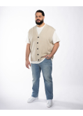 Cardigan sans manches grande taille beige