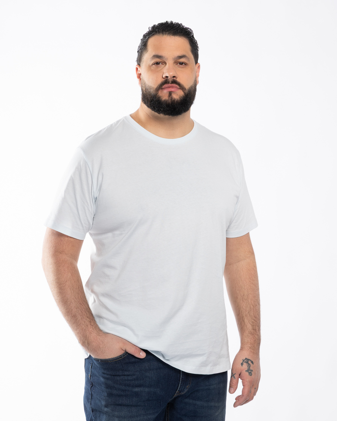 T-shirt uni grande taille bleu ciel