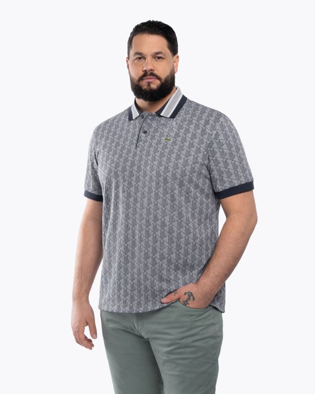 Polo piqué grande taille gris