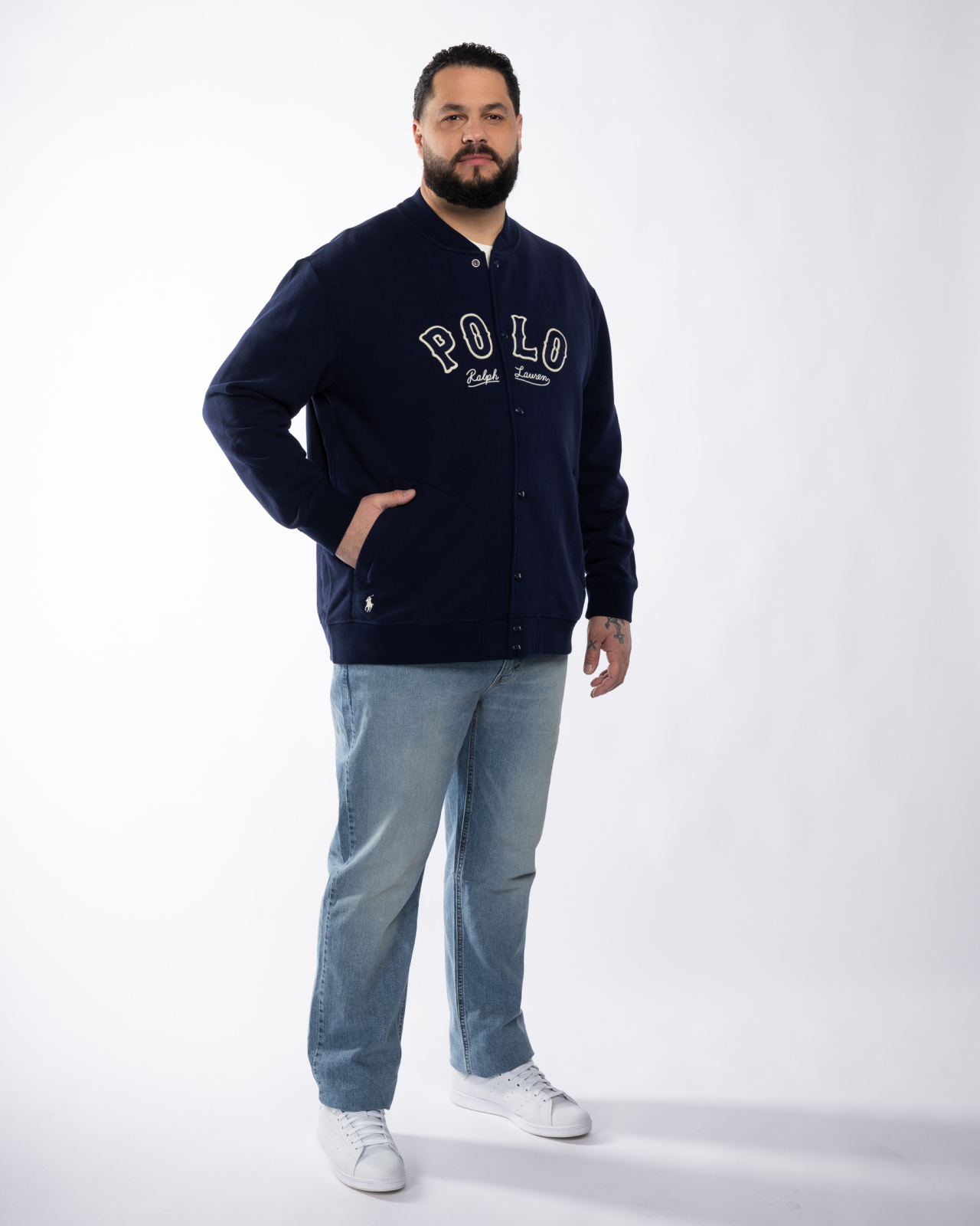 Blouson grande taille bleu marine