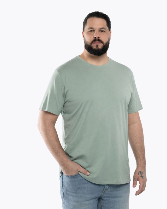 T-shirt uni grande taille vert sauge
