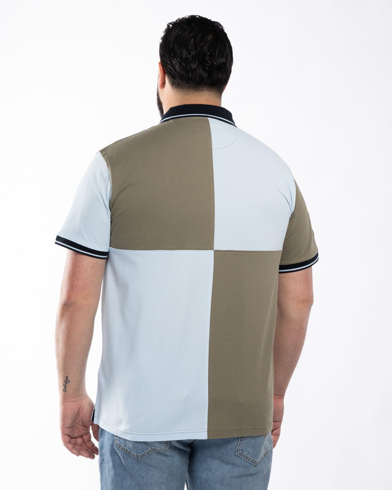 Polo piqué barbarian grande taille vert kaki