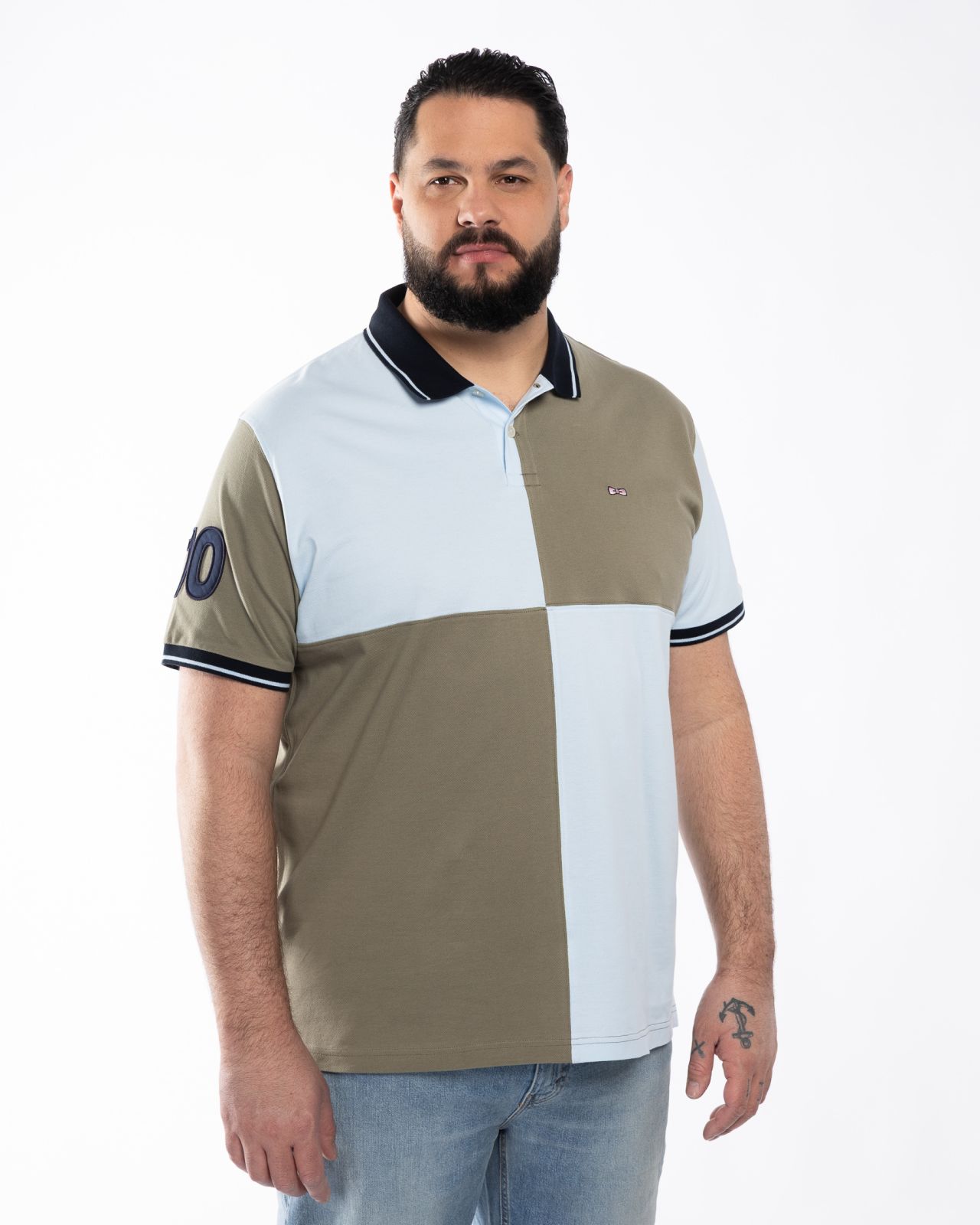 Polo piqué barbarian grande taille vert kaki