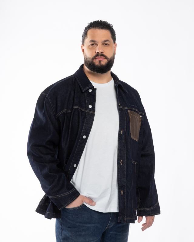 Veste worker grande taille bleu marine