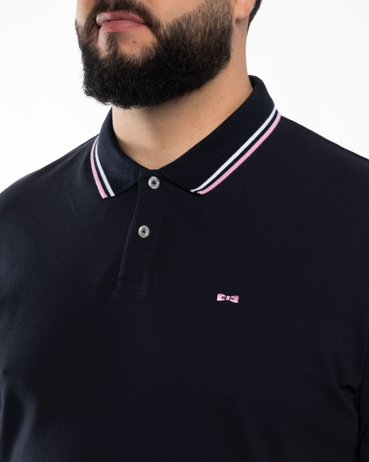 Polo piqué grande taille bleu marine
