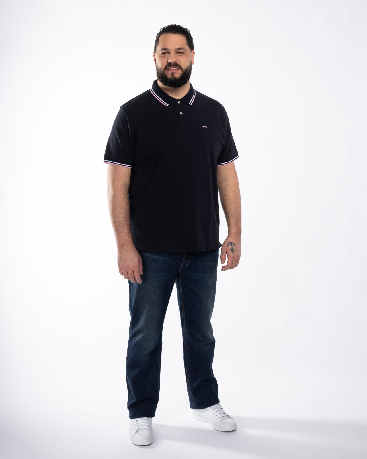 Polo piqué grande taille bleu marine