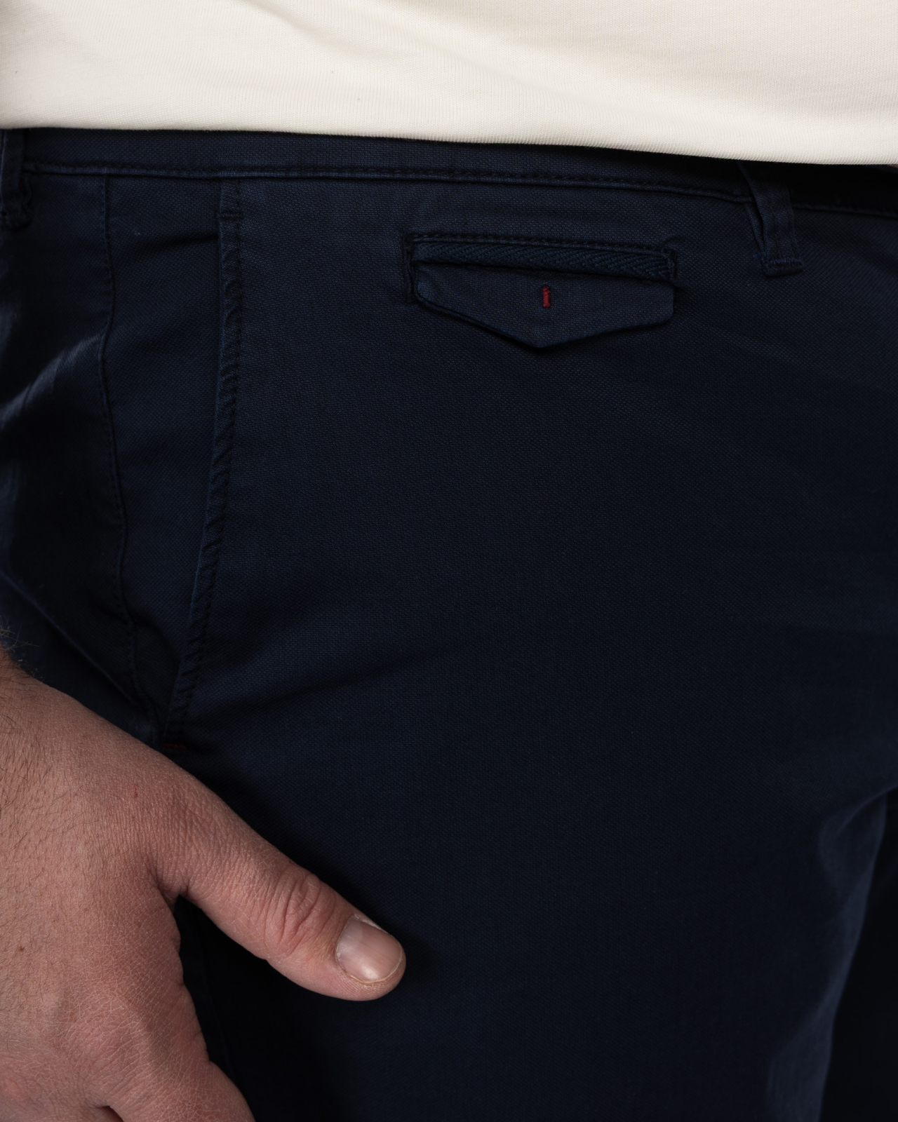Pantalon chino tencel grande taille bleu marine
