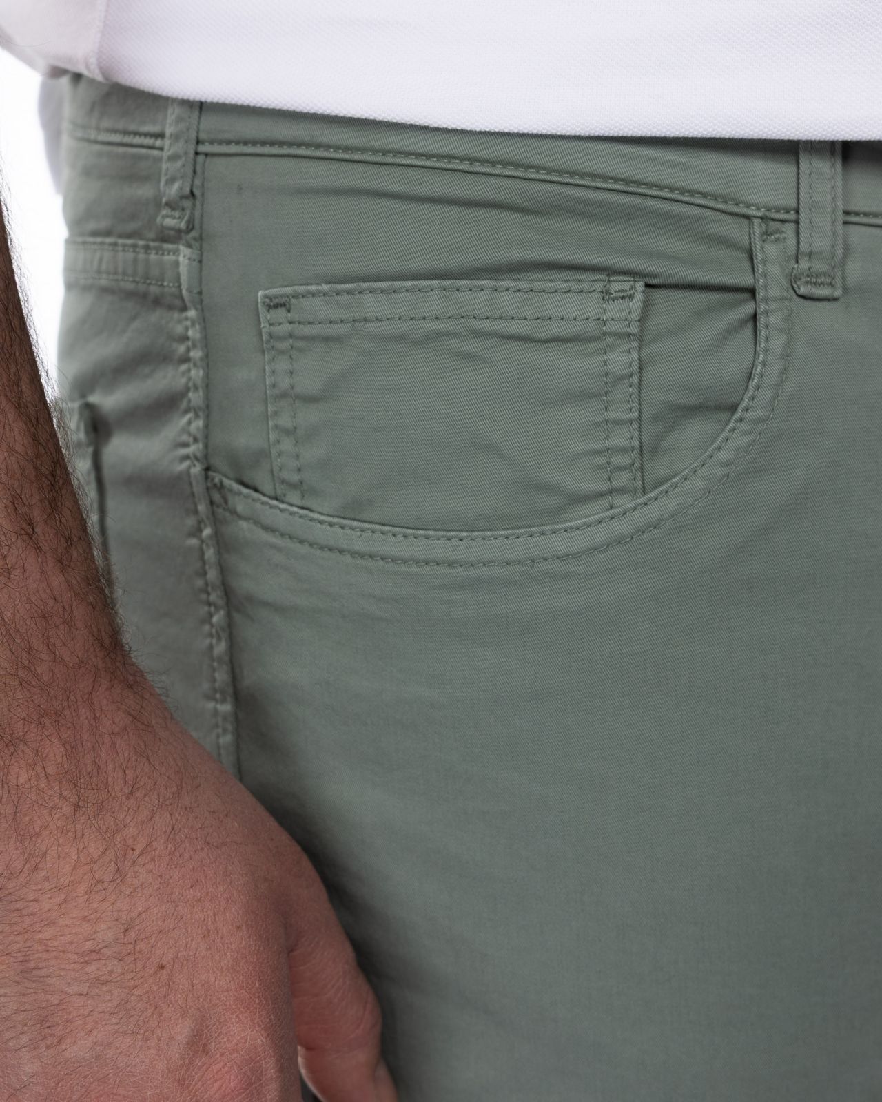 Pantalon 5 poches grande taille vert