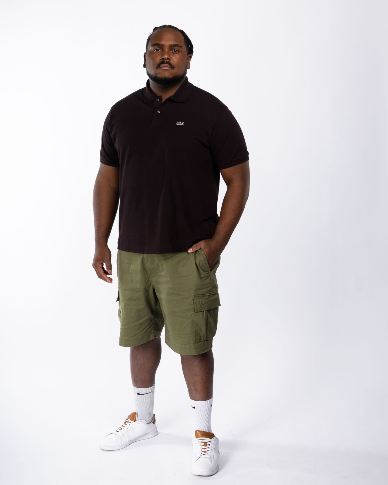 Polo piqué grande taille marron