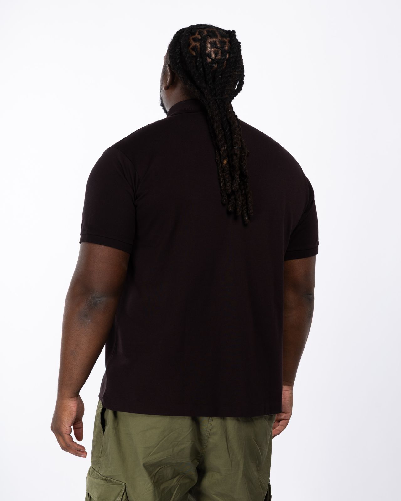 Polo piqué grande taille marron