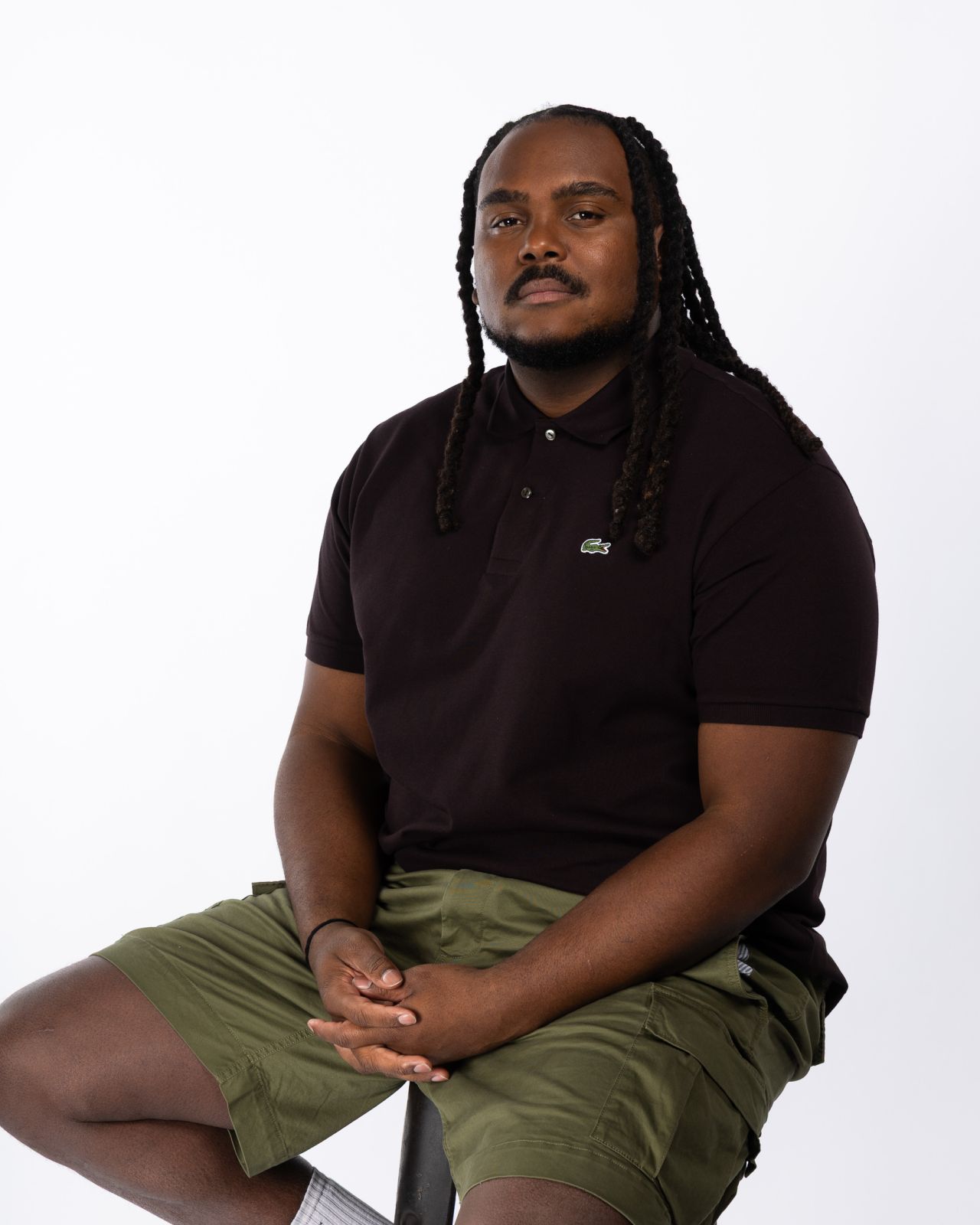 Polo piqué grande taille marron