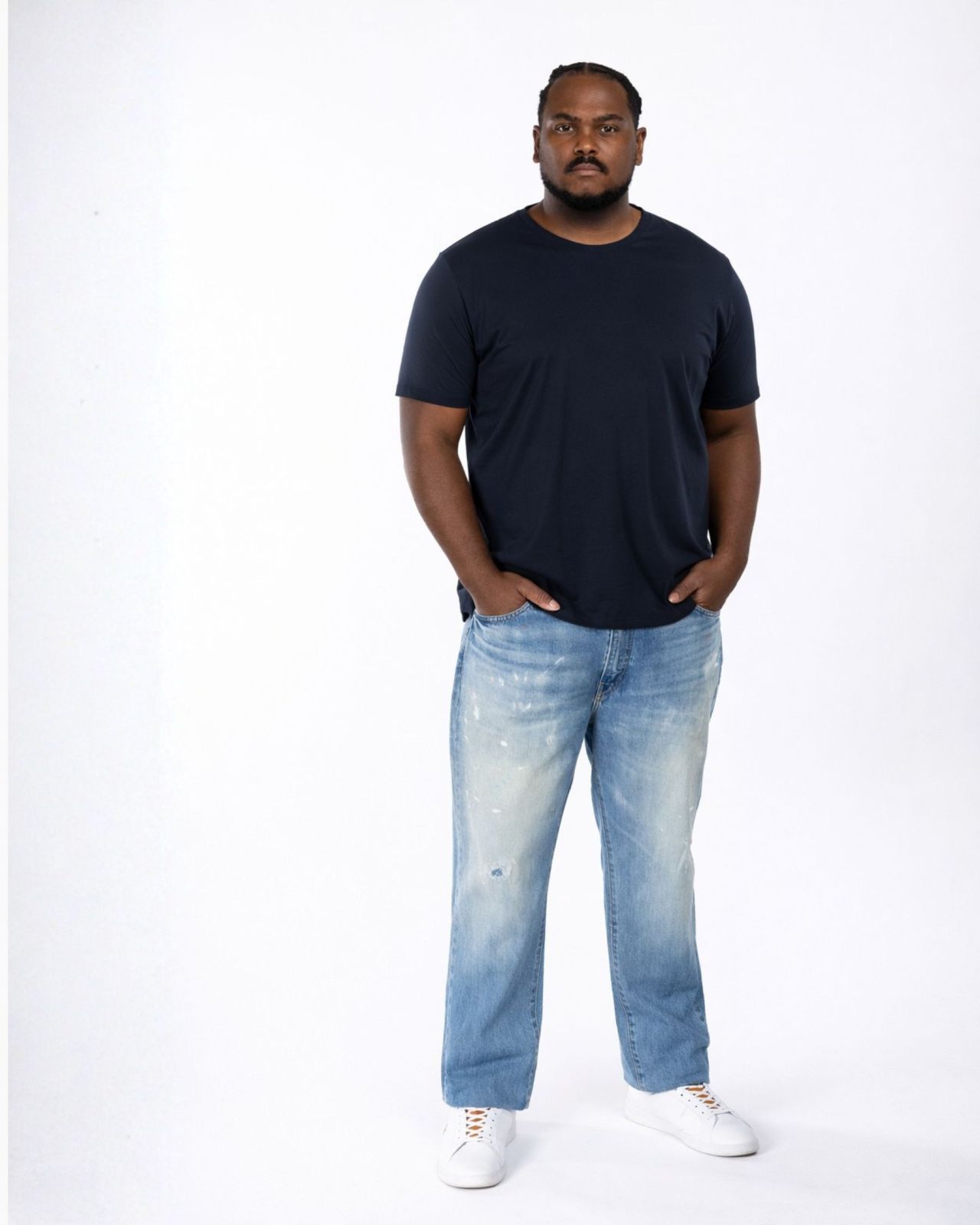 T-shirt uni grande taille bleu marine