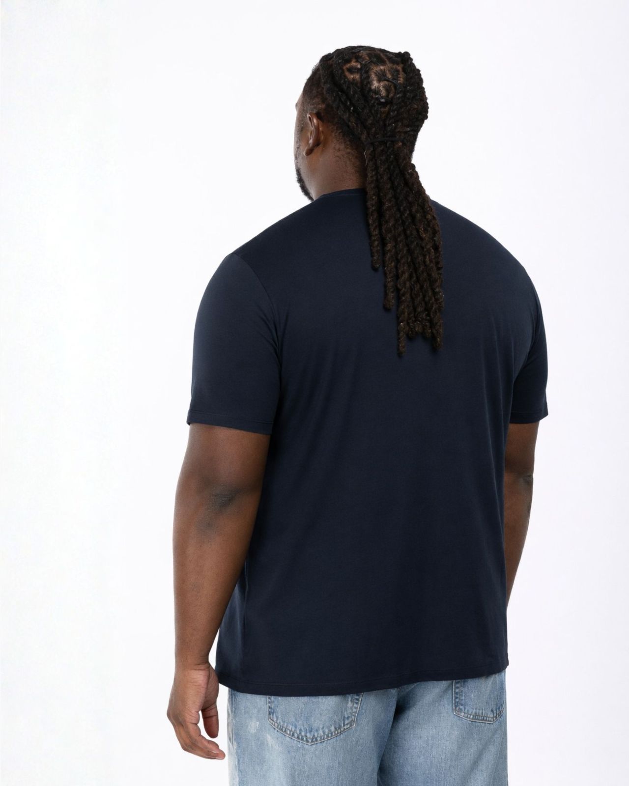 T-shirt uni grande taille bleu marine