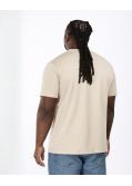T-shirt col V uni grande taille beige
