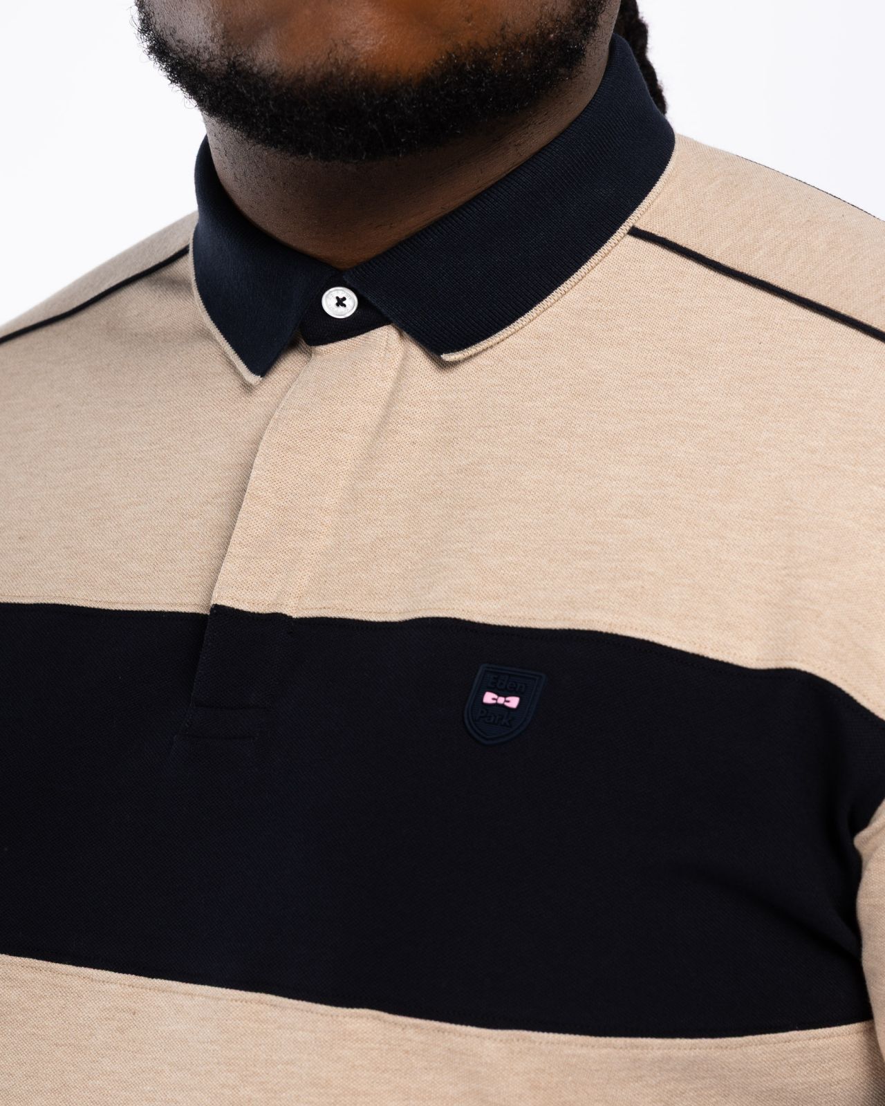 Polo piqué grande taille beige