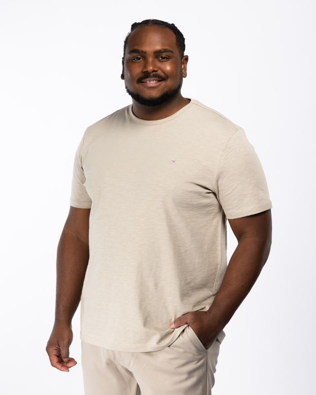 T-shirt flammé grande taille beige