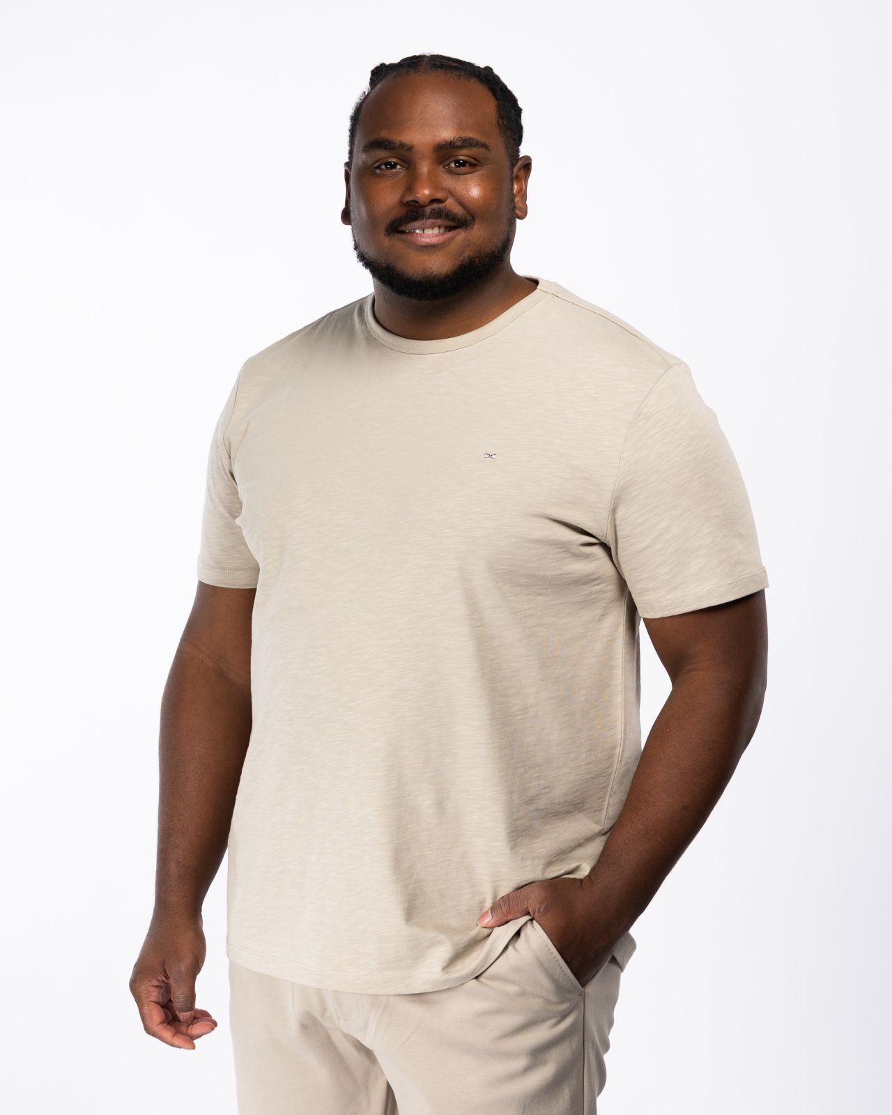 T-shirt flammé grande taille beige