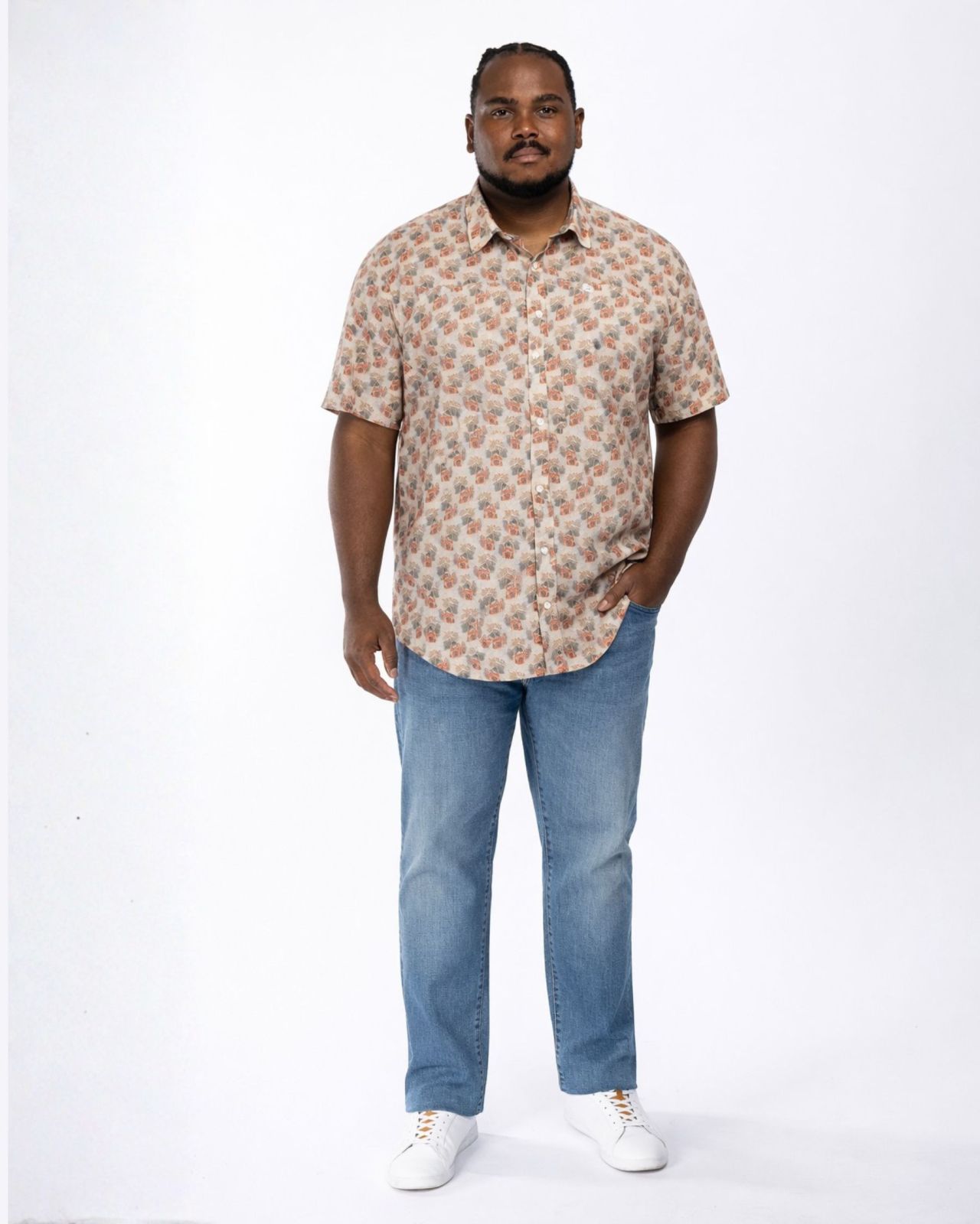 Chemisette avec impression Japon grande taille beige