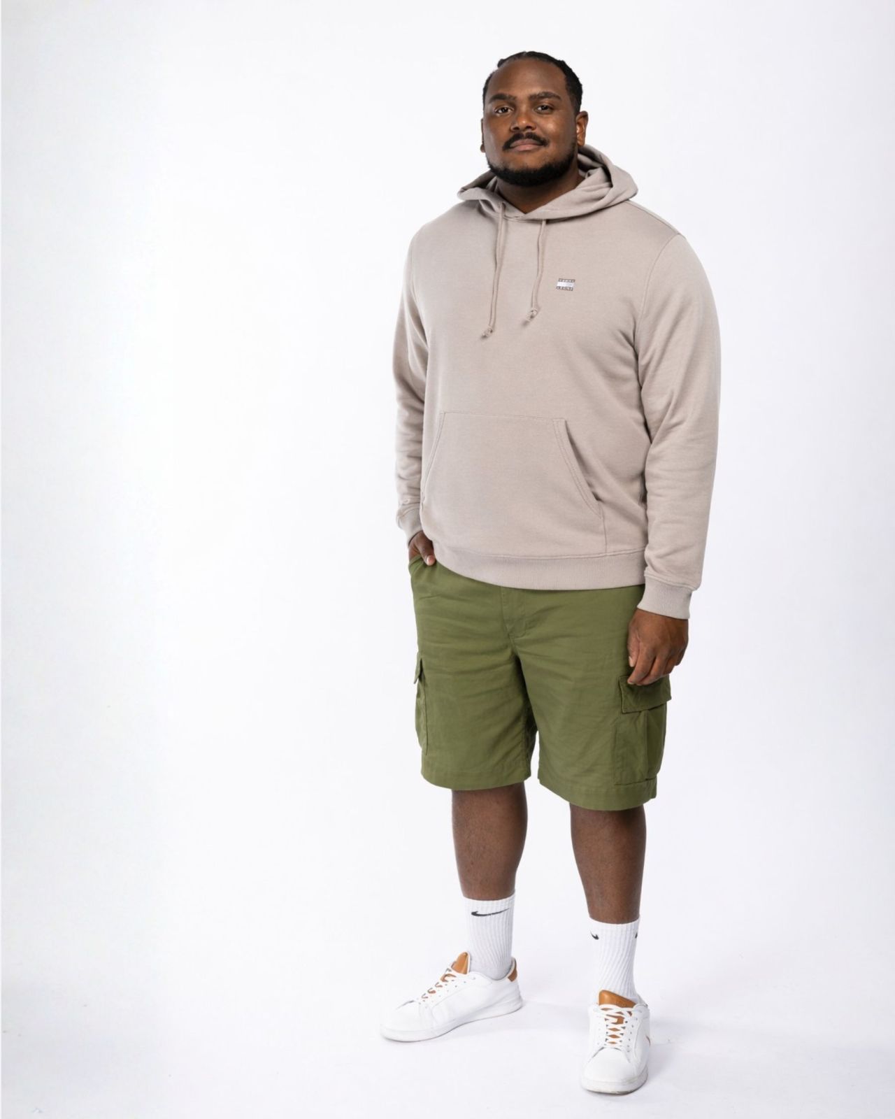 Sweat Hoodie grande taille beige