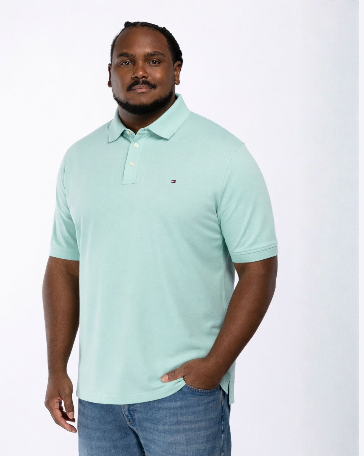 Polo grande taille vert tilleul