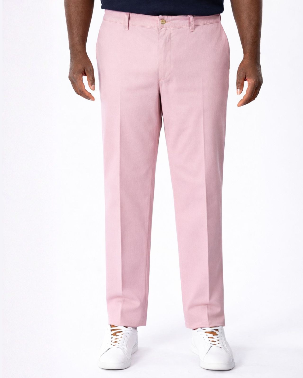 Pantalon chino grande taille dobby rose