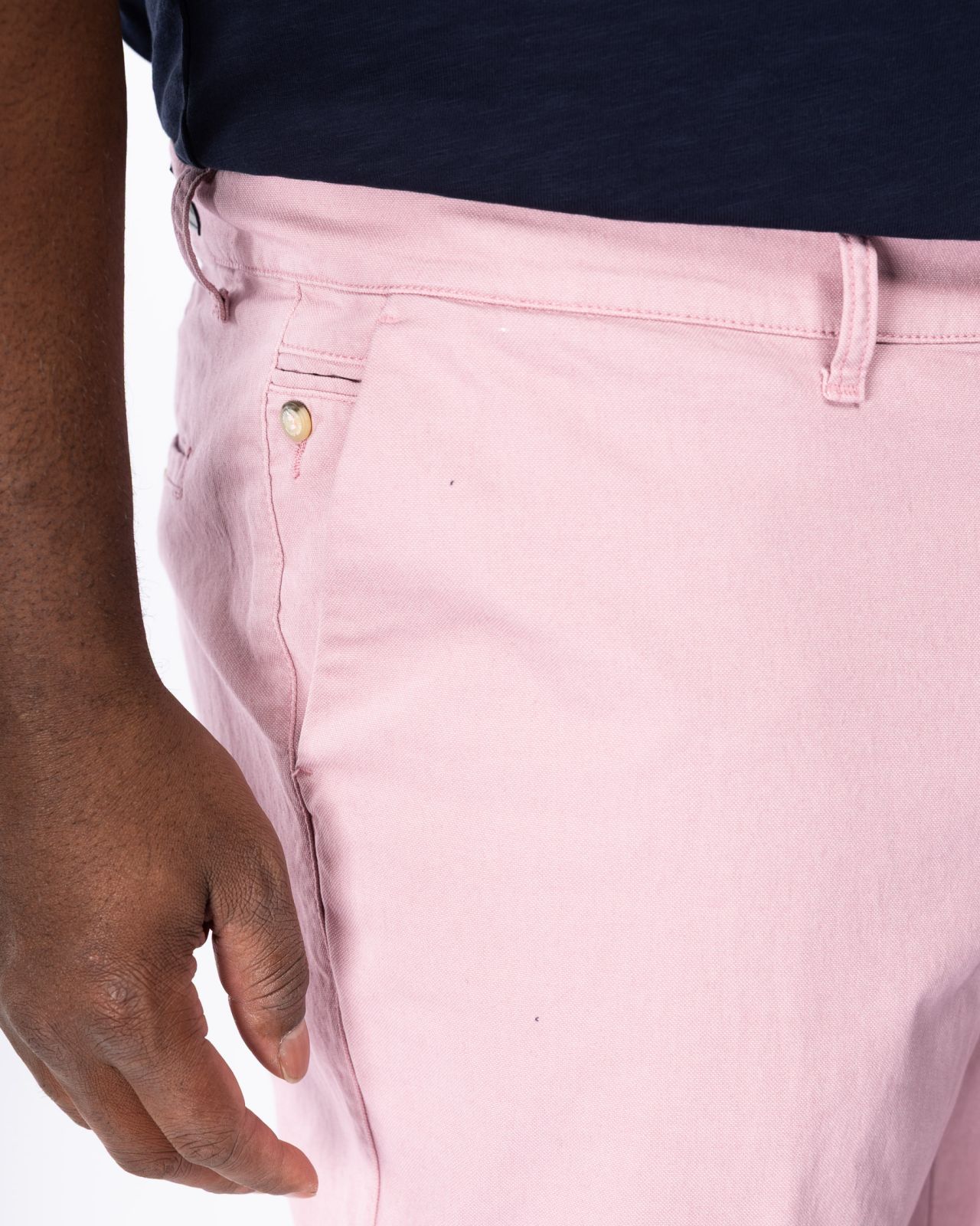 Pantalon chino grande taille dobby rose