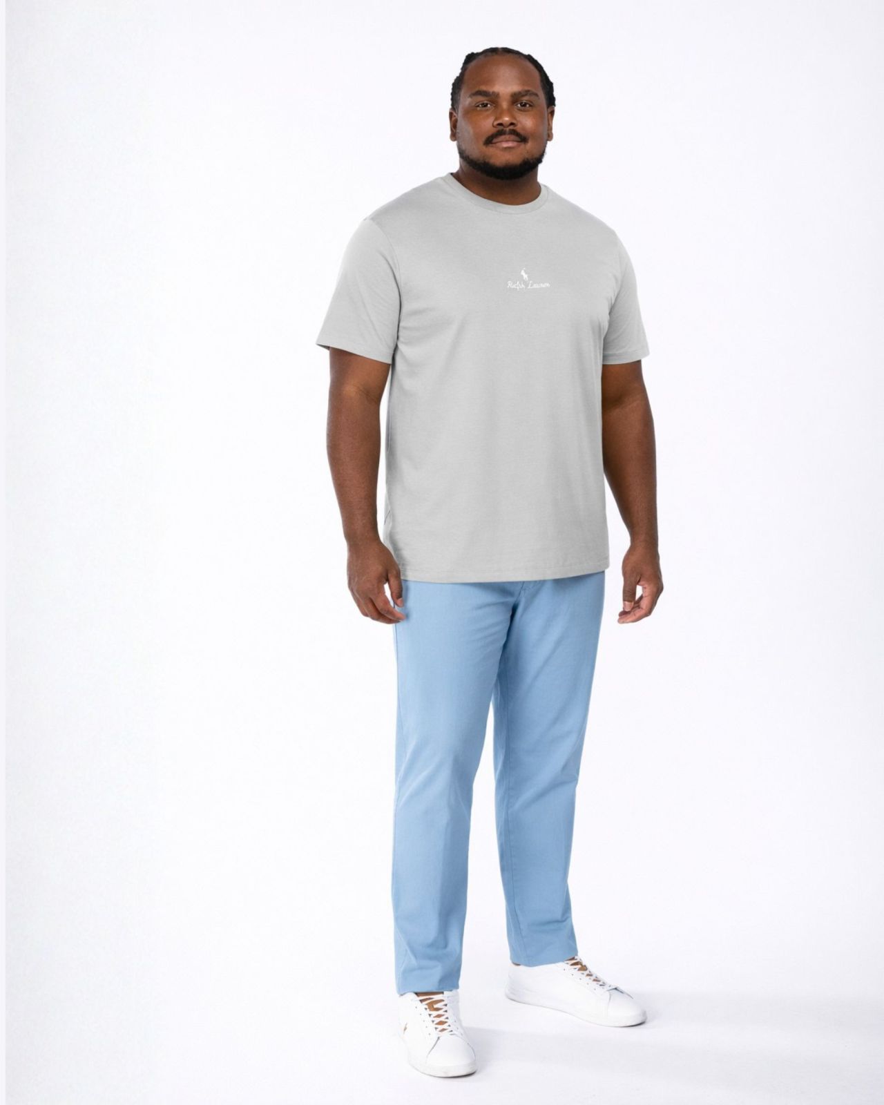 Pantalon chino grande taille dobbybleu ciel