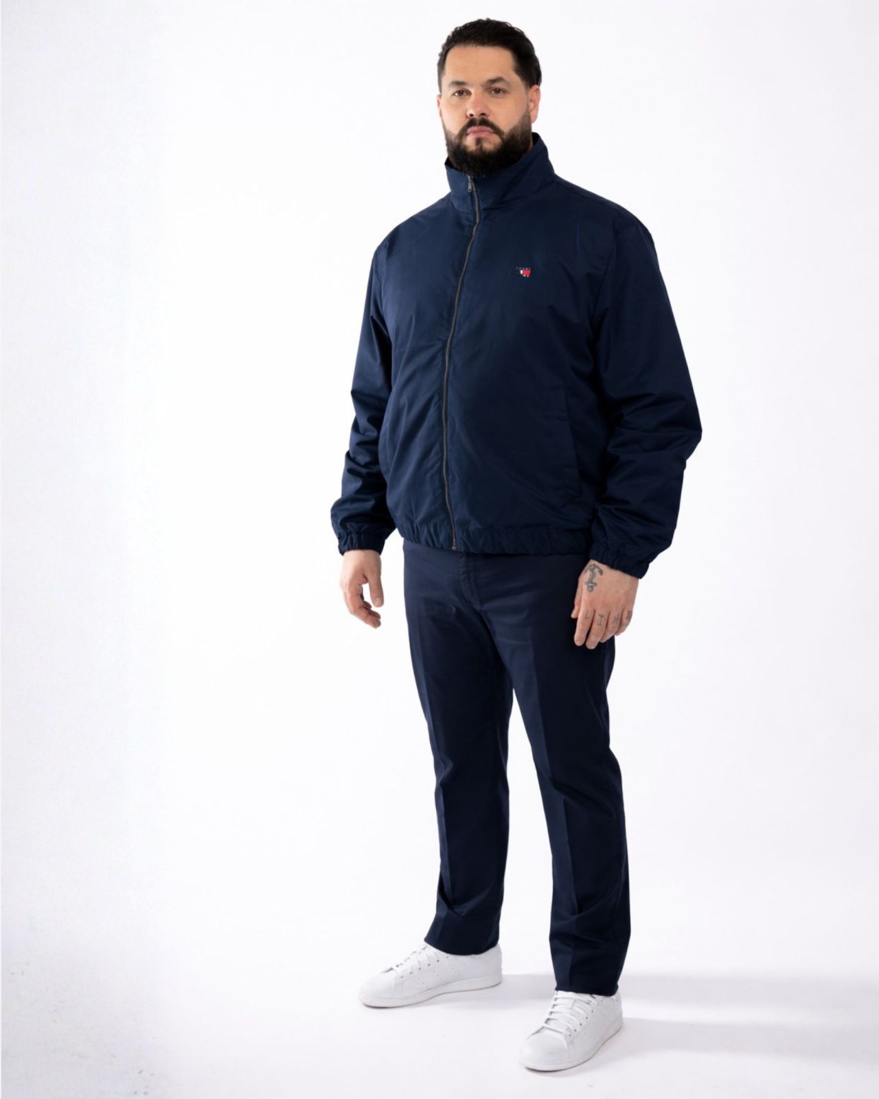 Pantalon chino tencel grande taille bleu marine