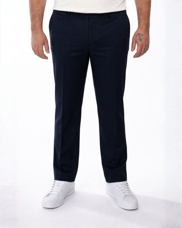 Pantalon chino tencel grande taille bleu marine