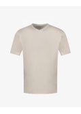 T-shirt col V uni grande taille beige
