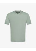 T-shirt col V uni grande taille vert sauge