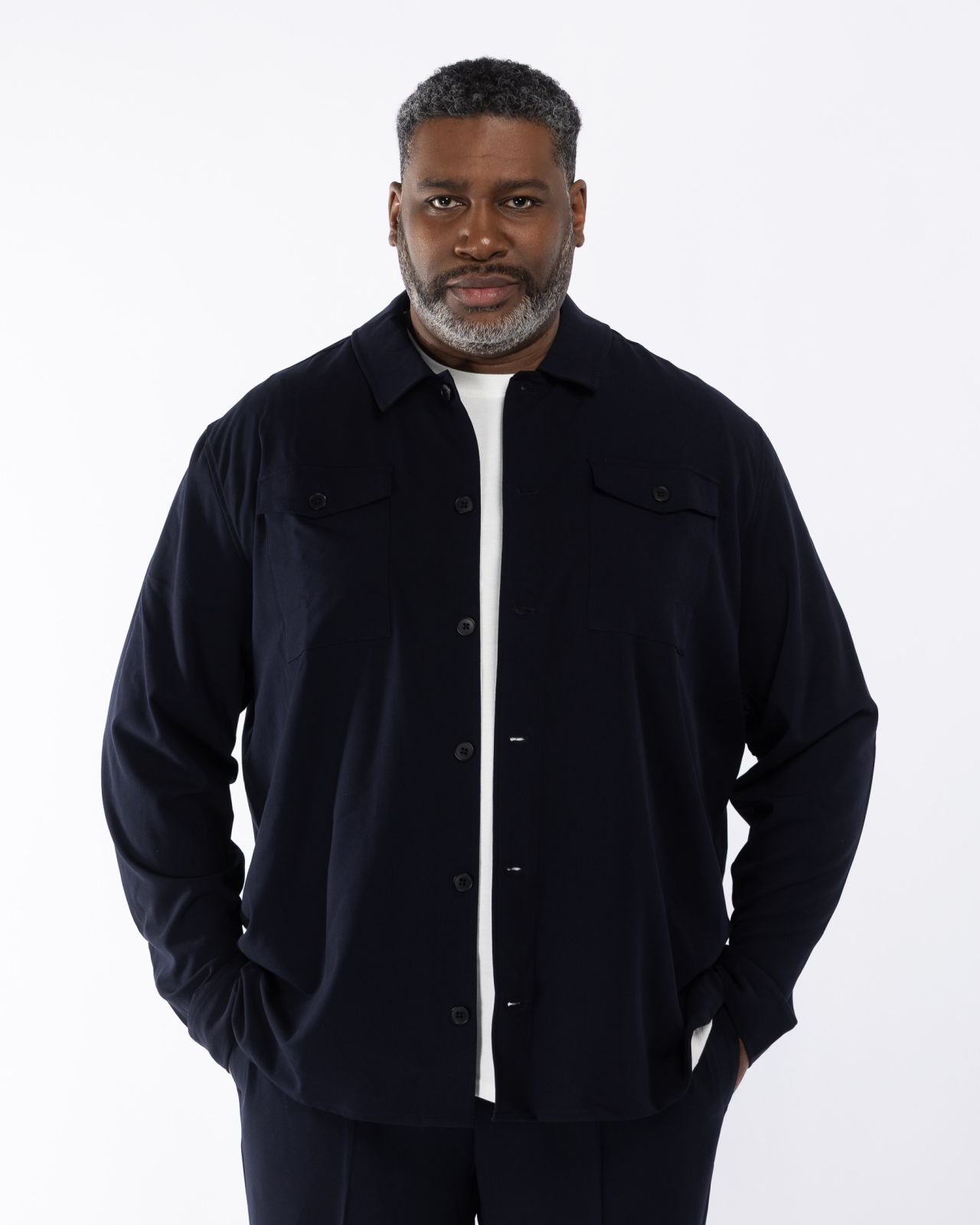 Surchemise légère grande taille bleu marine