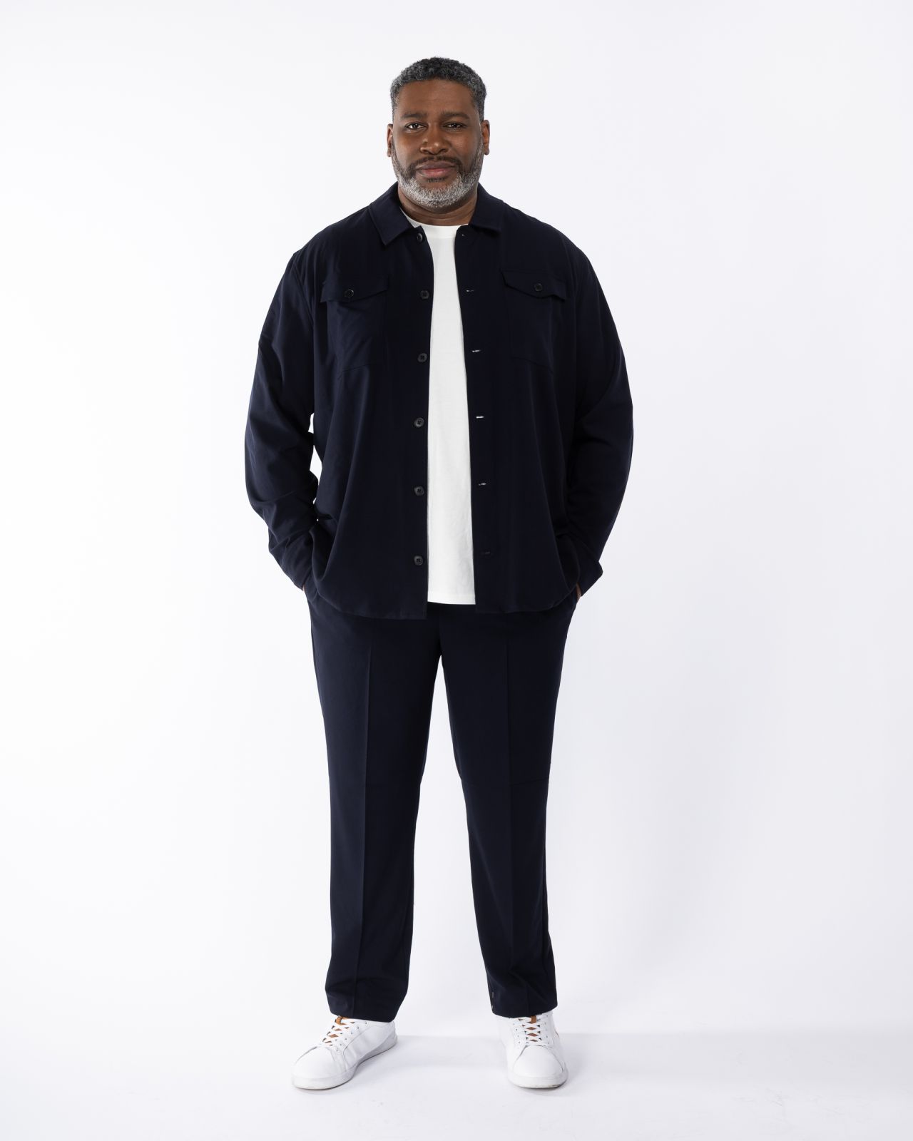 Surchemise légère grande taille bleu marine