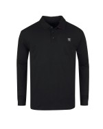 Polo manches longues pima Aston noir: grande taille du 0XL au 4XL