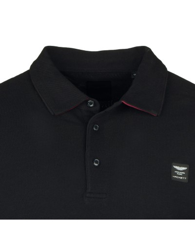 Polo manches longues pima Aston noir: grande taille du 0XL au 4XL