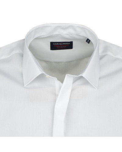 Chemise cérémonie blanche poignets mousquetaire : grande taille du 44 (XL) au 50 (4XL)