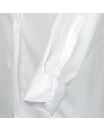Chemise cérémonie blanche poignets mousquetaire : grande taille du 44 (XL) au 50 (4XL)