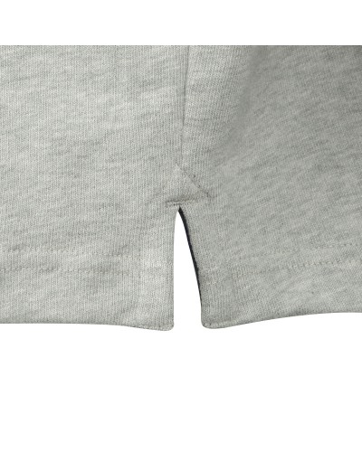 Polo sweat manches longues gris clair: grande taille du 0XL au 4XL