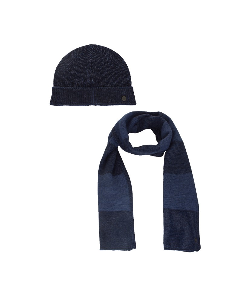 Pack écharpe et bonnet bleu: taille unique
