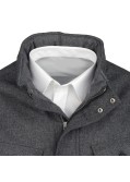 Manteau à chevrons gris clair: grande taille du 0XL au 4XL