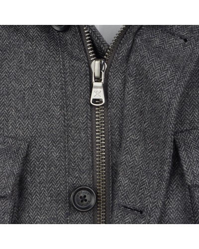 Manteau à chevrons gris clair: grande taille du 0XL au 4XL