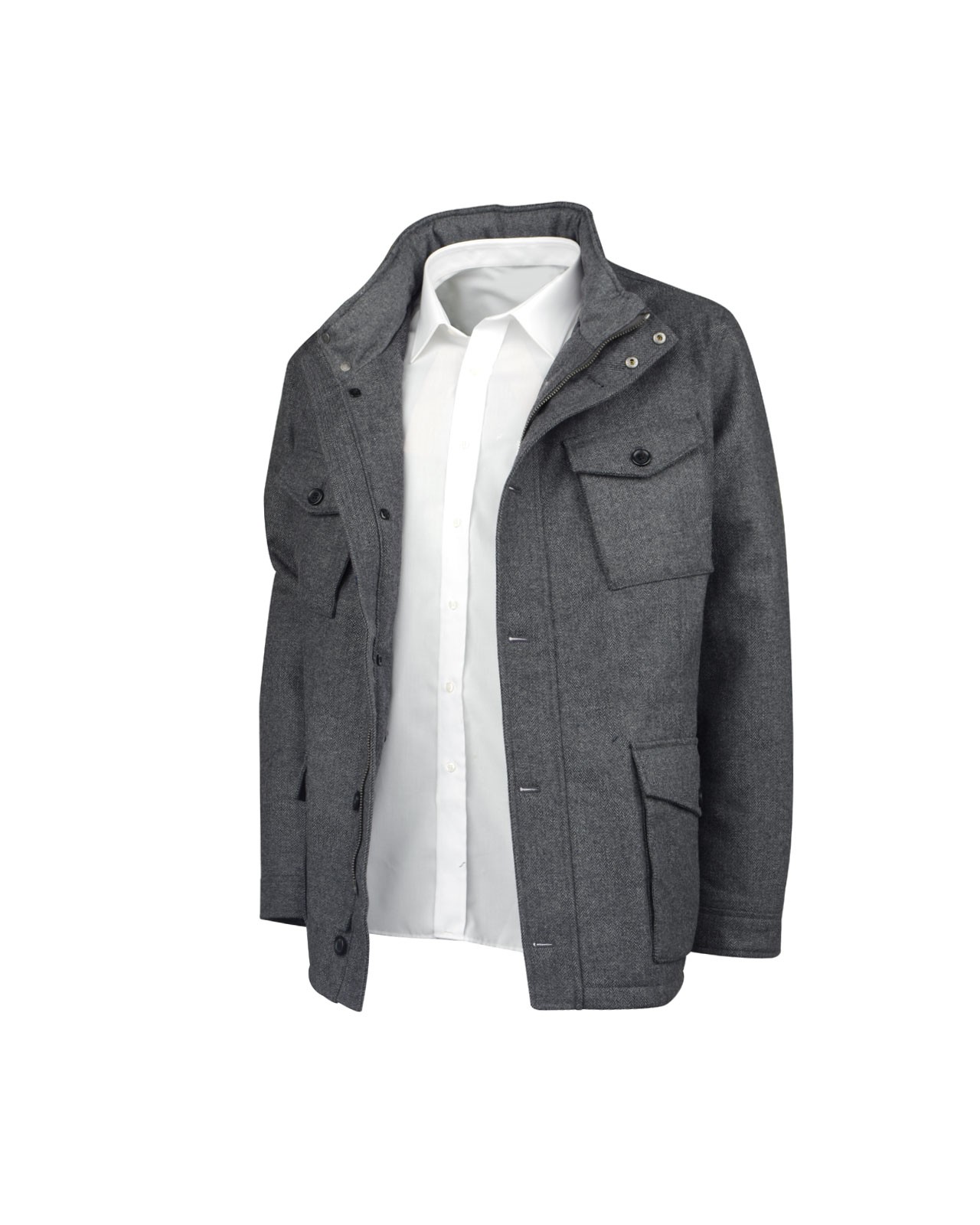 Manteau à chevrons gris clair: grande taille du 0XL au 4XL