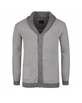 Gilet boutonné col châle gris clair pour Homme Grand : du M au 2XL