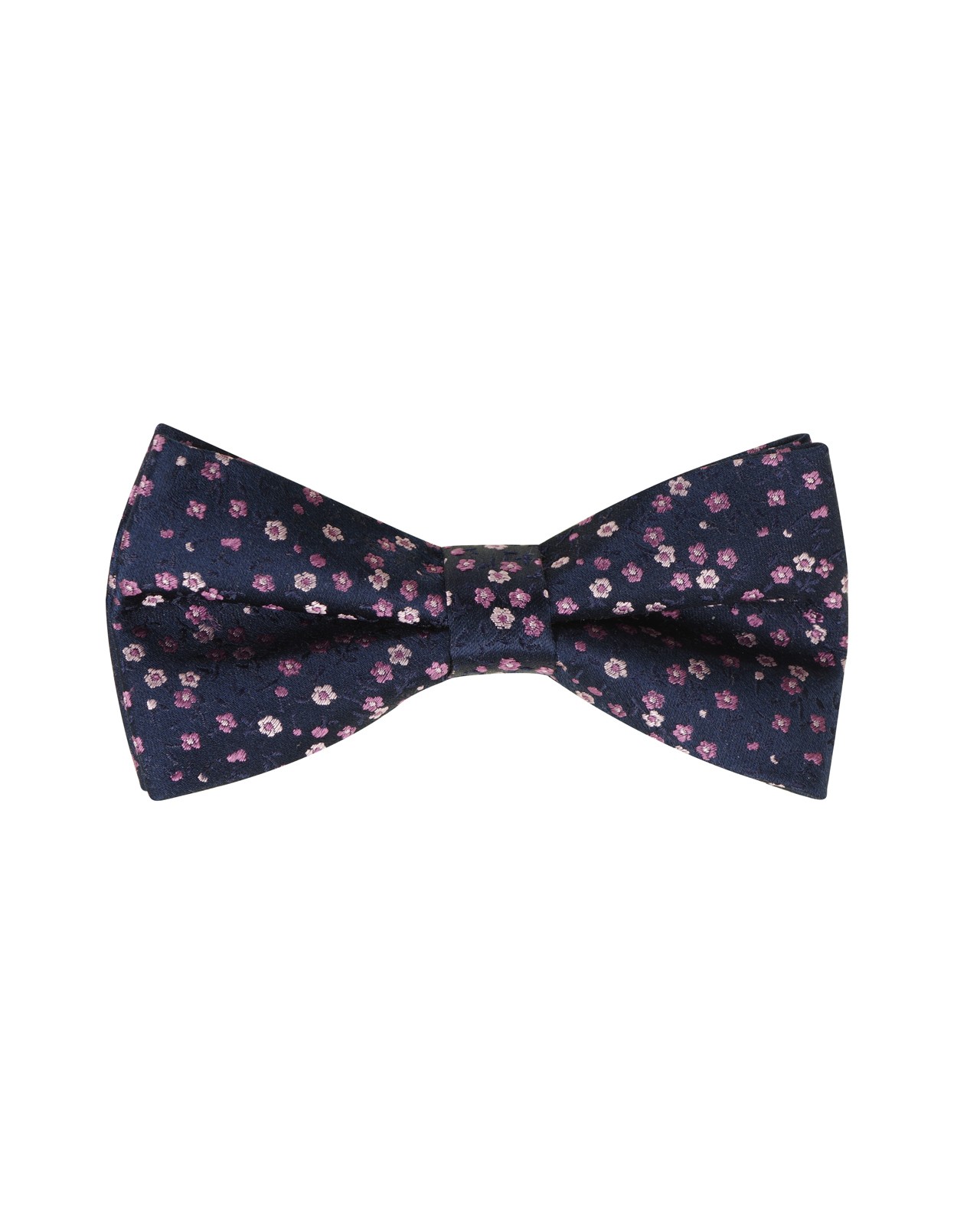 Nœud papillon en soie fantaisie bleu marine