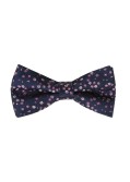 Nœud papillon en soie fantaisie bleu marine